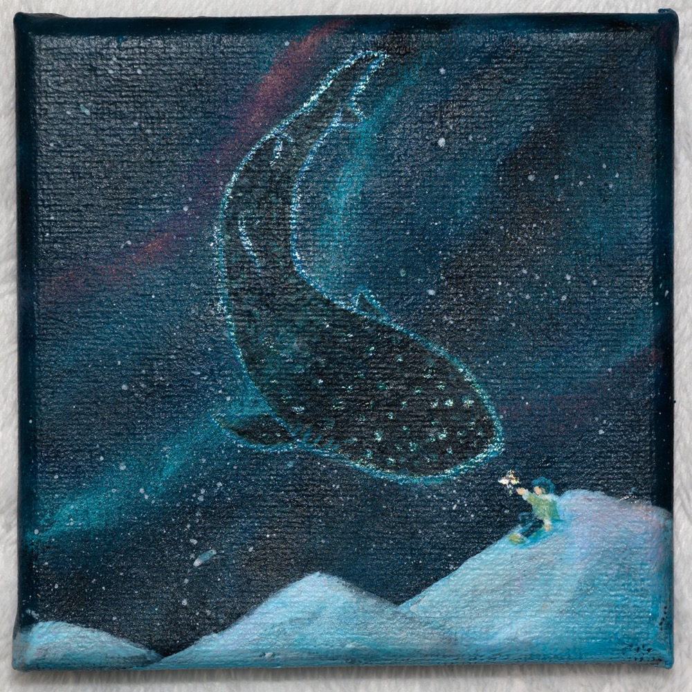 밤하늘 속 고래 형상을 담은 작품